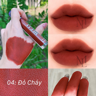 [Đỏ Cháy] Son kem lì Melly thiên nhiên siêu mềm mịn - dưỡng ẩm lâu trôi dùng được cho bà bầu mẹ bỉm