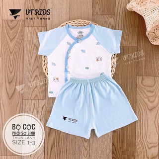Bộ cộc tay thun lạnh cho bé, bộ bé trai bé gái cài cúc chéo petit siêu mềm mát - quần áo cho trẻ sơ sinh