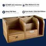 Combo: Kệ gỗ để bàn KG22M668 và hộp cắm bút đôi HB22M110 bằng gỗ để bàn làm việc cao cấp phong cách sang trọng ADOTA — ảnh 2