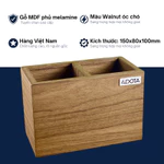 Combo: Kệ gỗ để bàn KG22M668 và hộp cắm bút đôi HB22M110 bằng gỗ để bàn làm việc cao cấp phong cách sang trọng ADOTA — ảnh 3