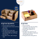 Combo: Kệ gỗ để bàn KG22M668 và hộp cắm bút đôi HB22M110 bằng gỗ để bàn làm việc cao cấp phong cách sang trọng ADOTA — ảnh 5