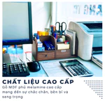 Combo: Kệ gỗ để bàn KG22M668 và hộp cắm bút đôi HB22M110 bằng gỗ để bàn làm việc cao cấp phong cách sang trọng ADOTA — ảnh 6