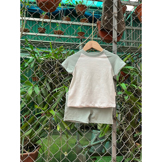 Bộ cộc tay cotton xuất phong cách hàn quốc cho bé trai bé gái