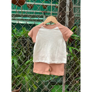 Bộ cộc tay cotton xuất phong cách hàn quốc cho bé trai bé gái