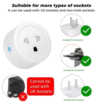 Ổ Cắm Thông Minh Wifi Tuya Smartlife 16A, 20A Có Đo Công Suất, Ổ cắm Hẹn Giờ Điều Khiển Từ Xa Qua App Tiếng Việt