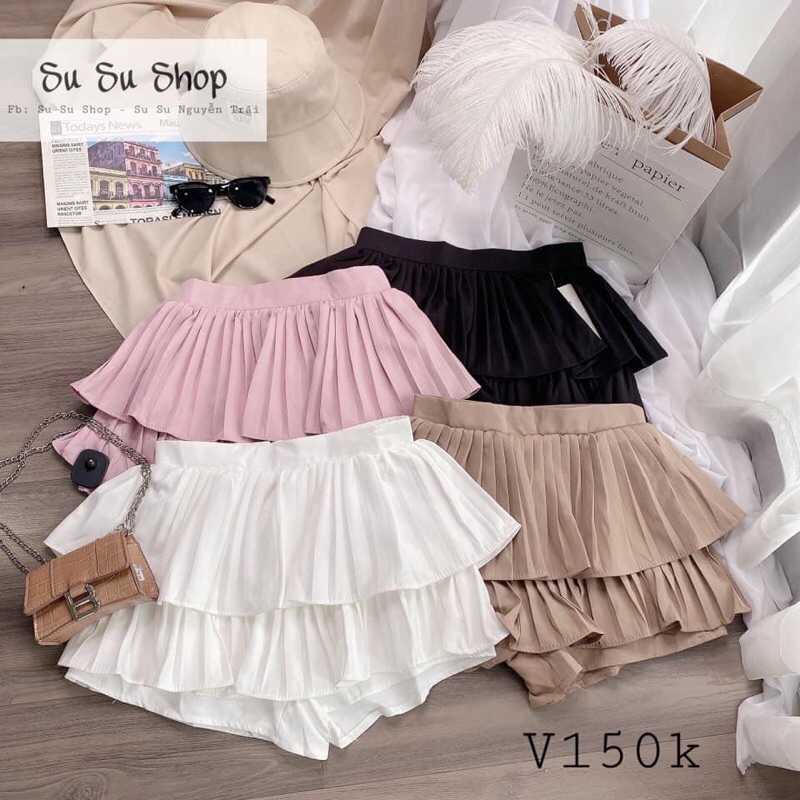 Chân váy 2 tầng dập ly giá siêu rẻ hàng đẹp chất lượng ( có lót quần)