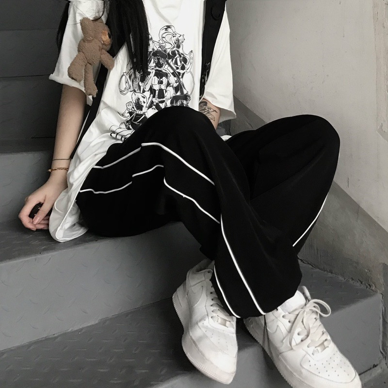 Quần Jogger thun dây rút 2 sọc nhỏ Unisex