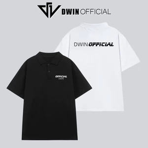 Áo polo nam nữ in brand Dwin tee cổ bẻ basic form rộng phông tay lỡ unisex oversize PL01A
