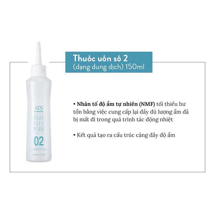Bộ sản phẩm uốn - Create - ATS Aqua Free Perm - Tạo sóng xoăn lâu bền, kết cấu đủ ẩm (150ml x 2) - LT2026