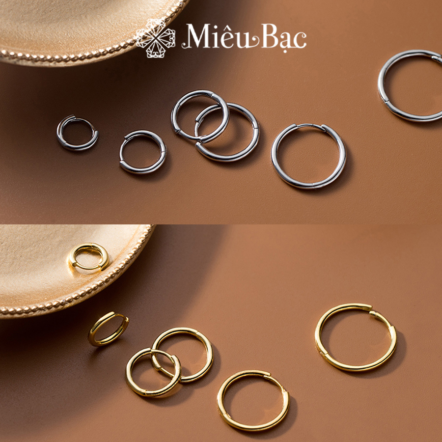 Khuyên Tai Bạc Nam Nữ Tròn Trơn S925 Miêu Bạc - Phụ Kiện Trendy Giá Tốt