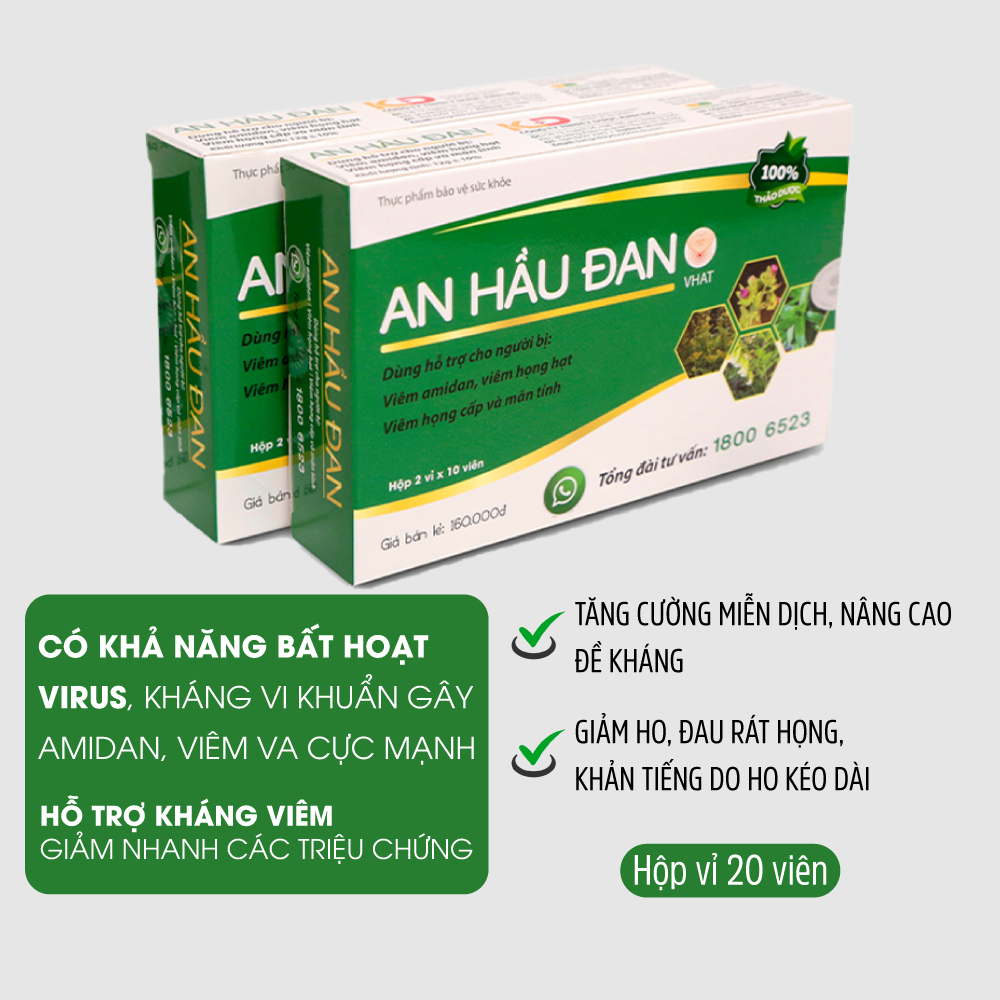 Ảnh AHĐ-Viên Ngậm Ho An Hầu Đan Grow Green AZ Hết Viêm Họng Hạt, Viêm Amidan, Long Đờm, Bệnh Về Đường Hô Hấp( Hộp 20 viên) 2