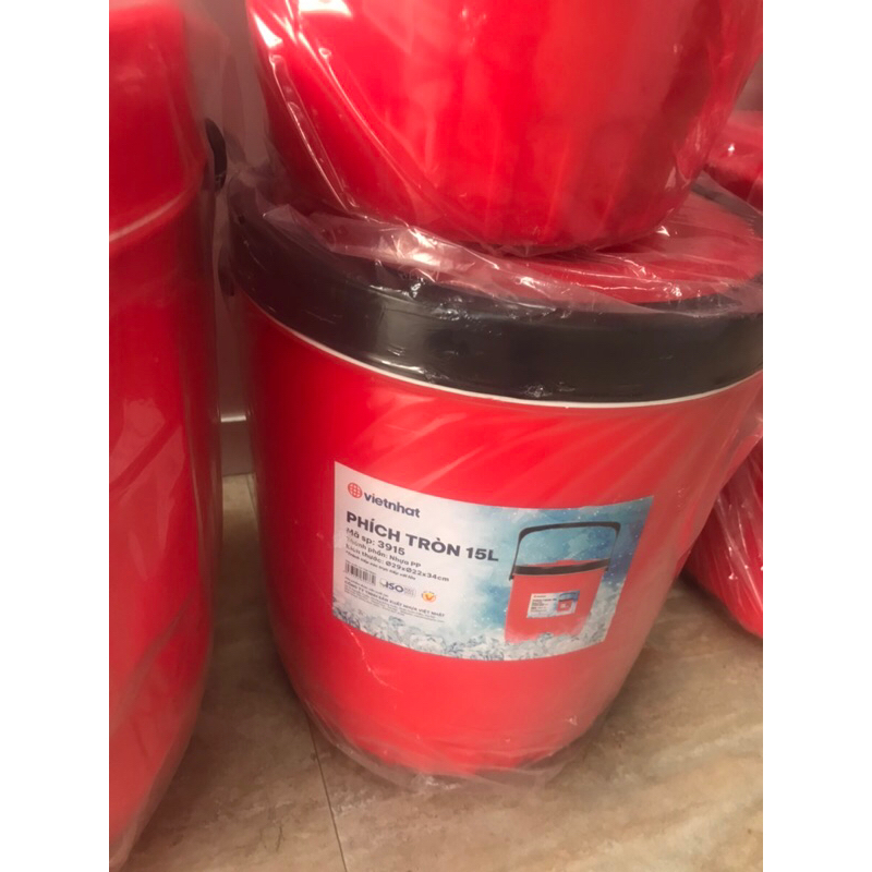 Phích đá, thùng đá giữ nhiệt tròn 10L, 11L, 15L Việt Nhật chất lượng cao bé