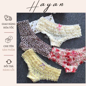 HT022 Quần lót lưng thun nhún bèo cạp cao, quần lót nữ sexy ren mềm mại HT022