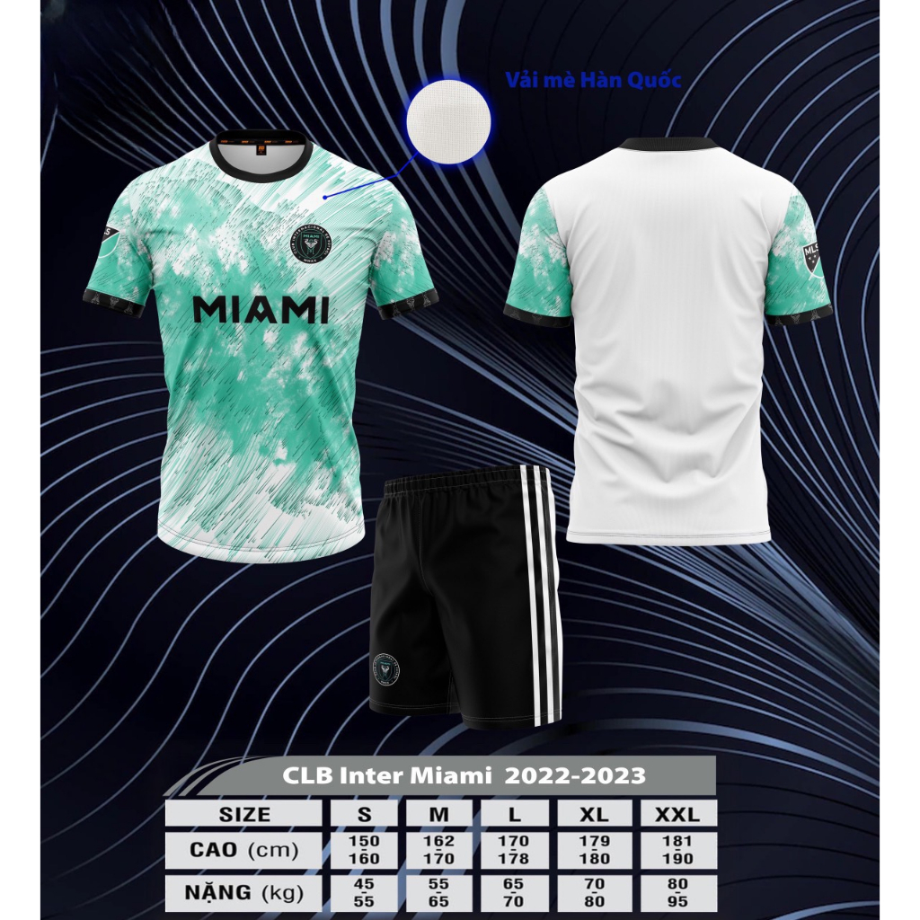 Quần Áo Bóng Đá Inter Miami Xanh Ngọc 2022 Có In Tên Số | Shopee Việt Nam