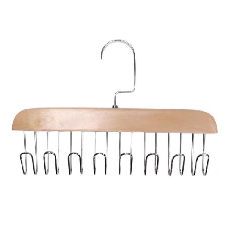 Móc Gỗ Treo Đồ Đa Năng, Móc Treo Đồ Lót, Khăn, Thắt Lưng, Cà Vạt, Áo 2 Dây Tiện Dụng Có Thể Xoay 360 Độ