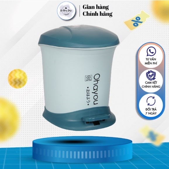 Thùng rác lượn 8 Lít. Xô rác, sọt rác họa tiết hoa Việt Nhật- 5266 ...