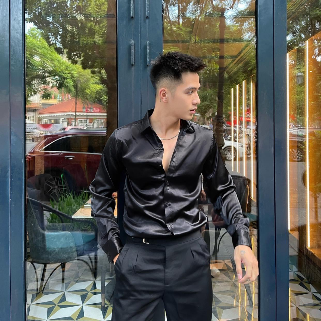 Áo sơ mi nam trơn bóng lụa satin 6 mầu cực đẹp hàng cao cấp | Shopee Việt  Nam