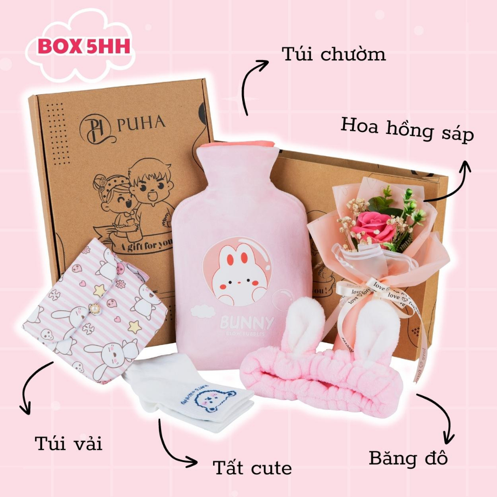 Ảnh Quà tặng 8/3 có túi chườm bụng kinh nóng lạnh đa năng chăm sóc bạn gái Puha 1000ml 2