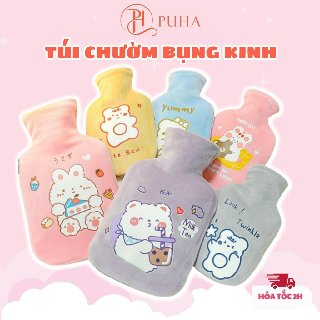 Ảnh Túi chườm đa năng PUHA, phiên bản hình thú 1000ml dễ thương đáng yêu dành cho bạn nữ 1