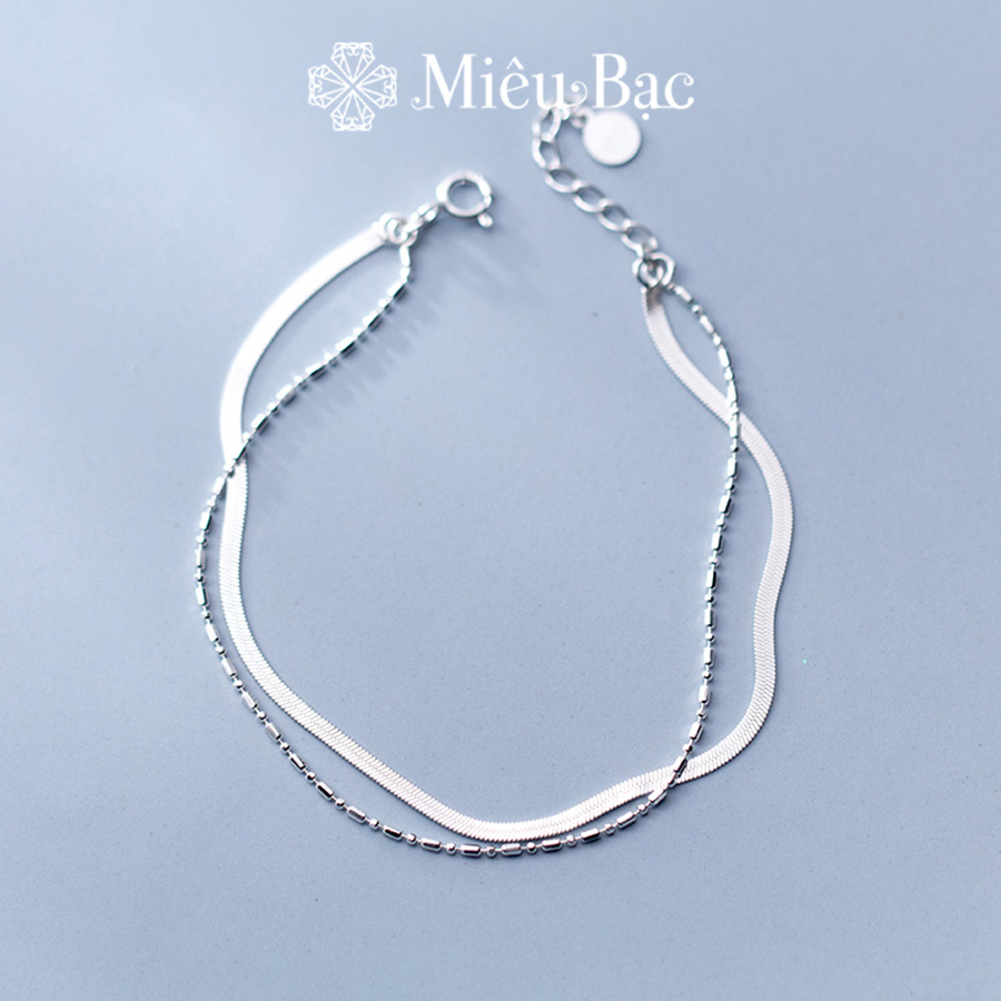 Lắc tay bạc nữ Miêu Bạc vòng tay hai lớp chất liệu bạc s925 phụ kiện trang sức xinh MT08