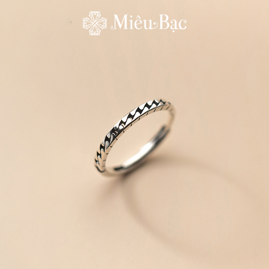 Nhẫn bạc nữ Miêu Bạc basic có thể điều chỉnh chất liệu s925 phụ kiện trang sức bạc nữ xinh MN01