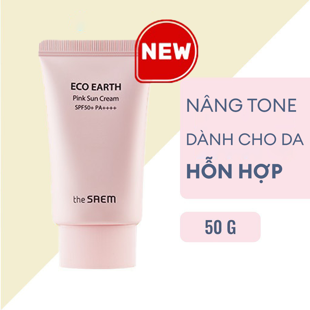 Ảnh Kem Chống Nắng THE SAEM Eco Earth Pink Sun Cream 50ml 3