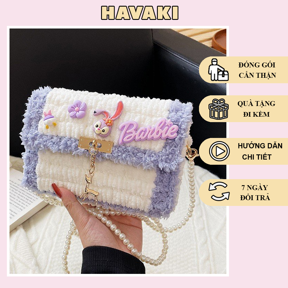 Túi len tự đan sticker, túi đeo chéo handmade phong cách Hàn Quốc - Phụ ...