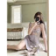HT124a Váy ngủ sexy phối ren nơ ngực sang chảnh,đầm ngủ lụa dáng xoè nhẹ gợi cảm HT124a