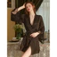HT53 Áo choàng ngủ lụa sexy phối ren tay loe sang chảnh, áo choàng sexy quyến rũ HT53
