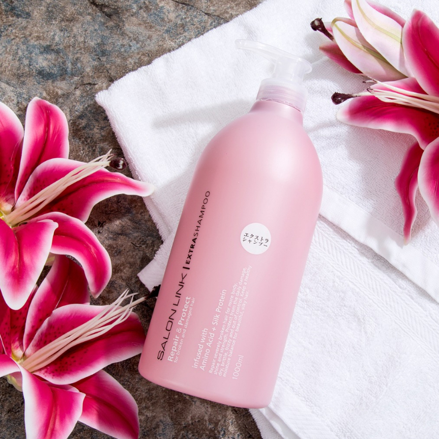 Dầu Gội Giúp Phục Hồi Tóc Yếu Gãy Rụng Salon Link Extra Shampoo Amino Acid Silk Protein (1000mL)