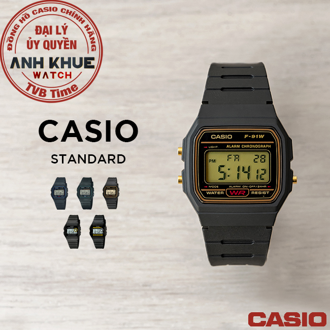 Đồng hồ nam dây nhựa Casio chính hãng Anh Khuê F-91 & F-94 Series