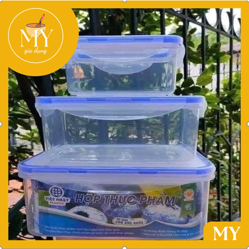 Bộ 3 hộp nhựa Việt Nhật bảo quản đựng thực phẩm, đựng thức ăn tiện lợi