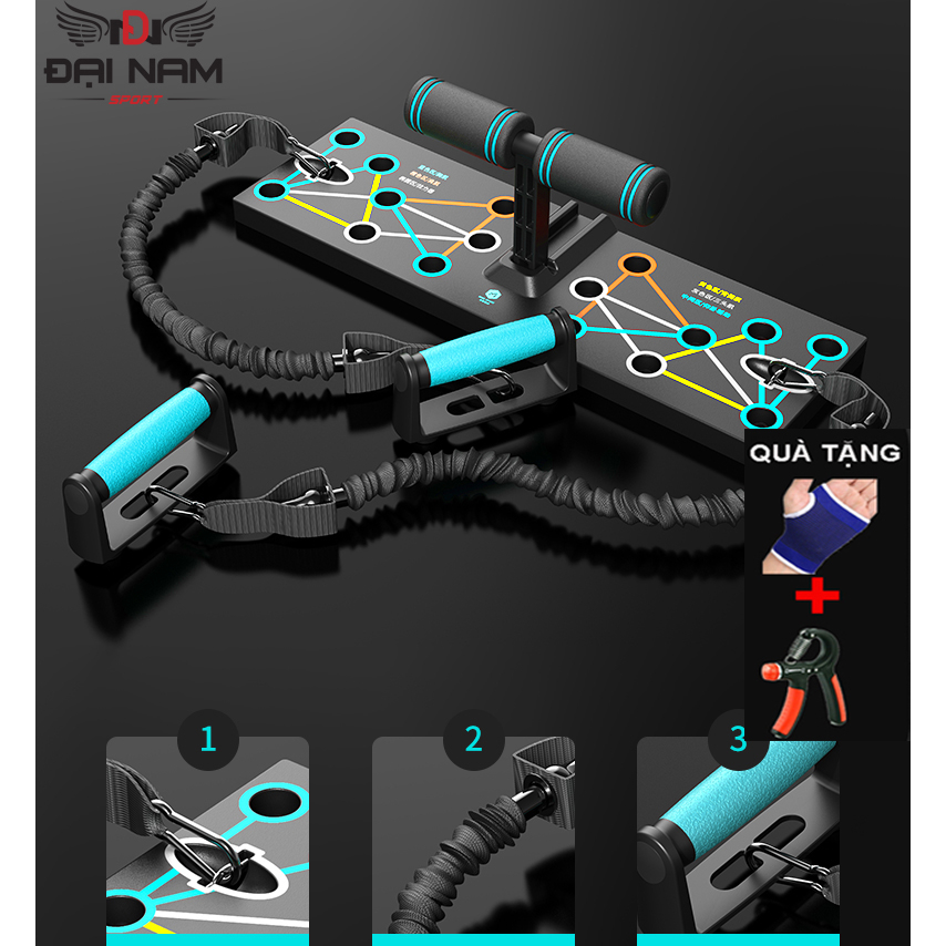 Ảnh Bộ Dụng Cụ Chống Đẩy Đa Năng 3 Trong 1 Tích Hợp Tập Bụng,Dây Kéo Tay Đại Nam Sport + Tặng Kìm Và Găng 1