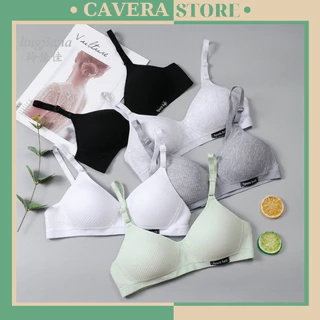 Áo ngực nữ cotton mút mỏng không gọng, Áo lót cotton thoáng mát, miếng đệm mỏng may liền thoáng A.554