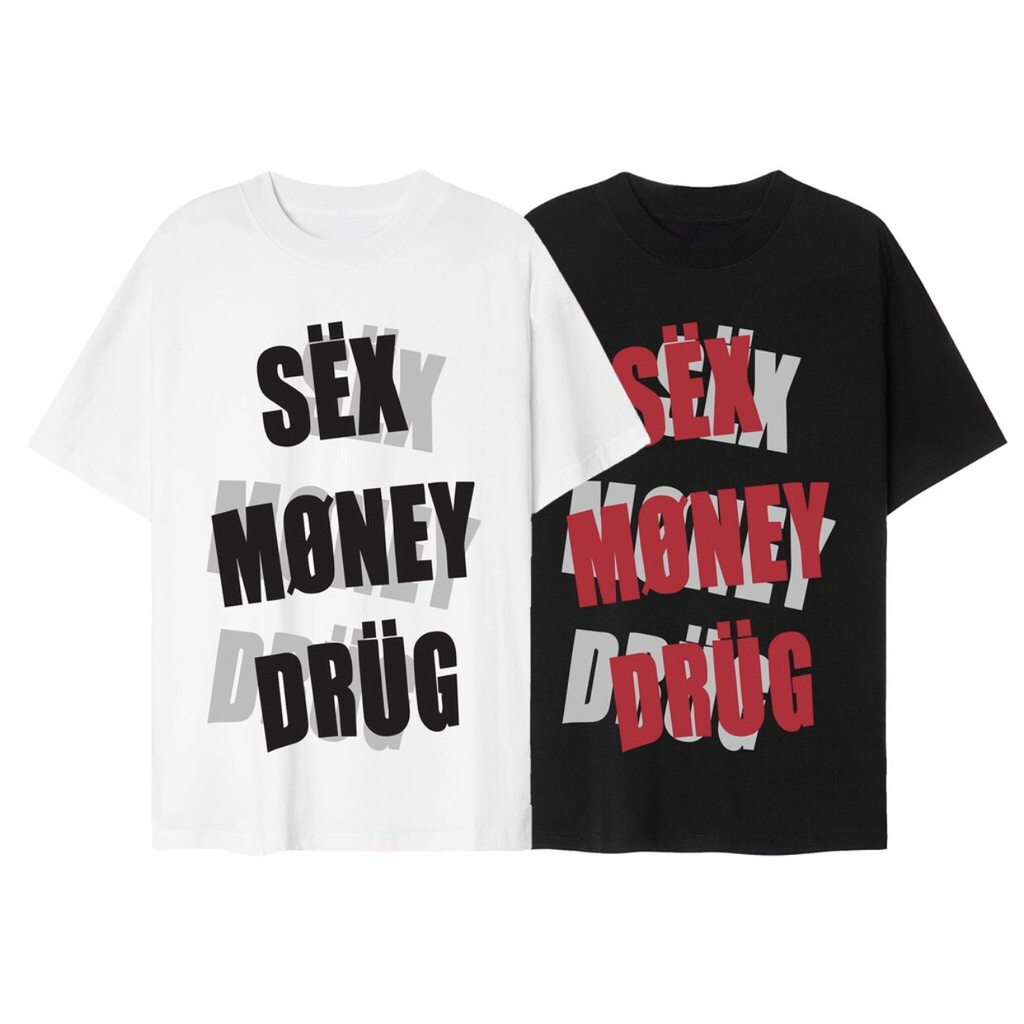 Áo Phông Nam Nữ Premium Cotton In Chữ Sex Money Brug Bóng Hottrend Mùa Hè 2023 Kèm ảnh Thật 5172