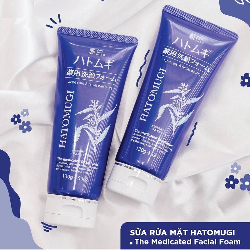 Sữa Rửa Mặt Ngừa Mụn Reihaku Hatomugi Facial Foam Tuýp 130g
