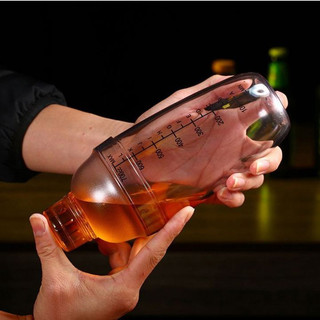 Bình lắc pha chế Shaker nhựa chia vạch đen chuyên dụng làm Cocktail cao cấp