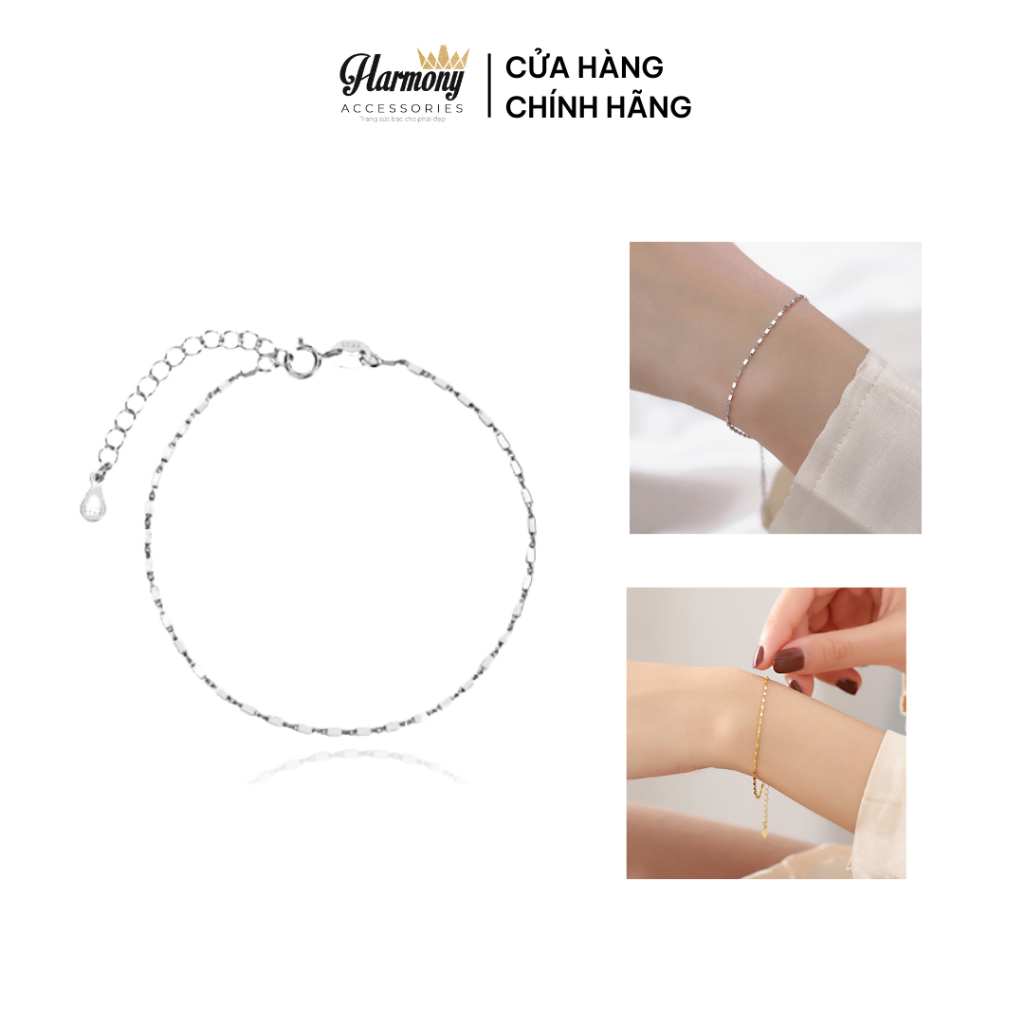 Lắc tay bạc nữ s925 đốt trúc vòng trơn mảnh basic đơn giản, thanh lịch | HARMONY ACCESSORIES VT27