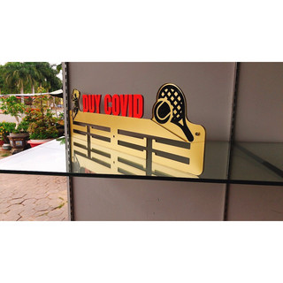 Giá treo huy chương Tennis màu vàng gold chữ cam siêu đẹp