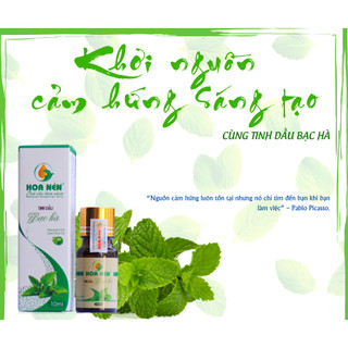 Tinh dầu Bạc Hà nguyên chất - Hoa Nén - Hương thơm mát, khử mùi, ẩm mốc, đuổi chuột - 30ml