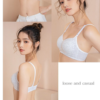 Áo ngực không gọng đệm mỏng nâng ngực cotton gân tăm thông khí King Shop A-414