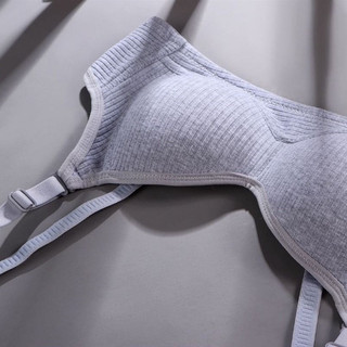 Áo ngực không gọng đệm mỏng nâng ngực cotton gân tăm thông khí King Shop A-414