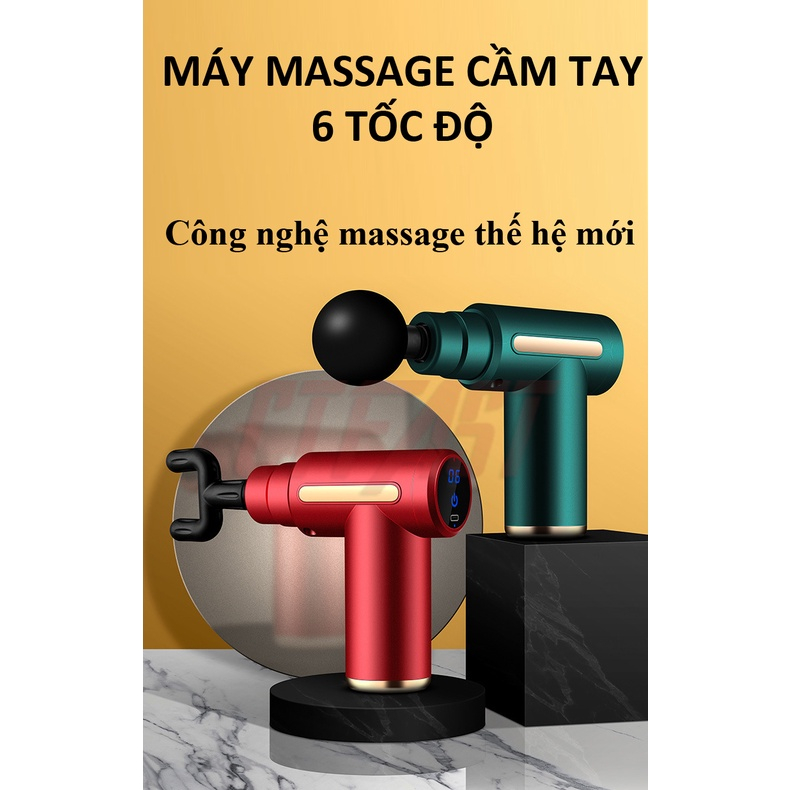Máy massage cầm tay mini massage chuyên sâu toàn thân 6 cấp độ