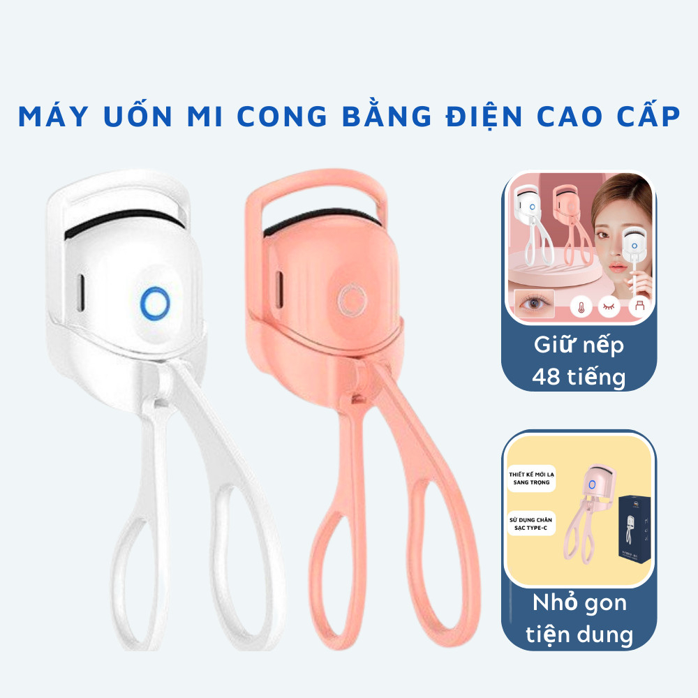 Máy Uốn Mi Điện, Kẹp Mi Nhiệt Thông Minh Làm Cong Nhanh + Sạc USB
