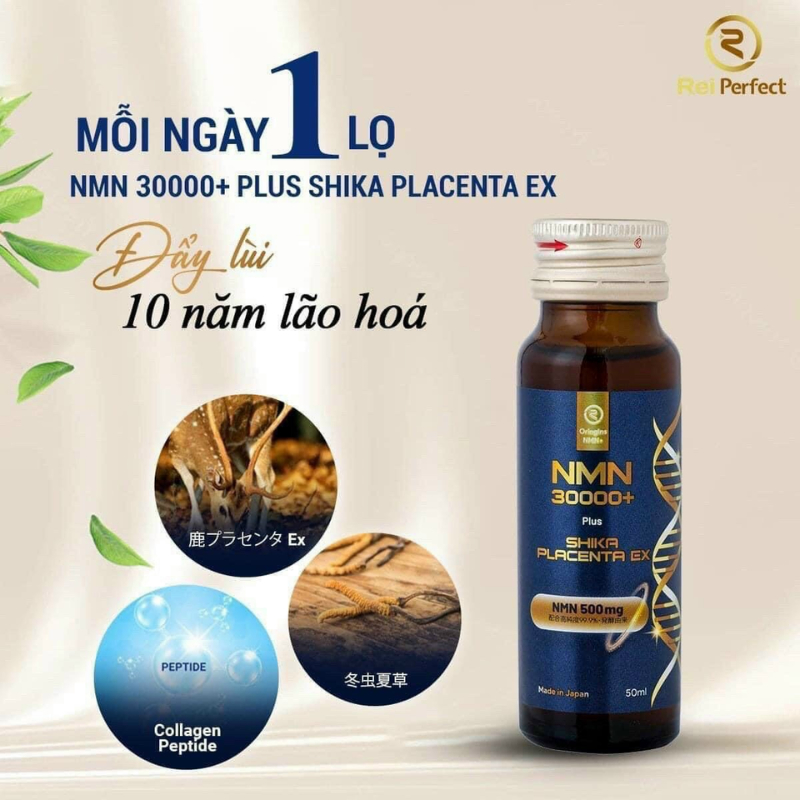 [Voucher] Nước uống NMN 30000+ Plus Shika Placenta EX Hỗ trợ sức khoẻ