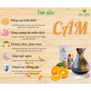 Tinh dầu Cam nguyên chất - Hoa Nén - Thơm dịu ngọt, kh.ử mùi, gi.ảm ẩm mốc, đuổi muỗi - 30ml
