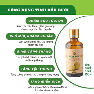 Tinh dầu Bưởi nguyên chất - Hoa Nén - Hương thanh mát, khử mùi, chăm sóc tóc - 100ml