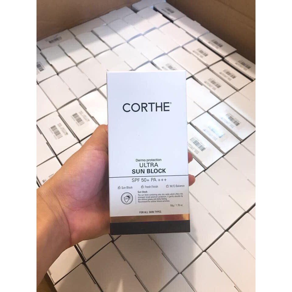 Kem chống nắng Corthe SPF50+ Ultra Sun Block Hàn Quốc mờ thâm mụn, dưỡng ẩm da mặt - PhuongAnHouse