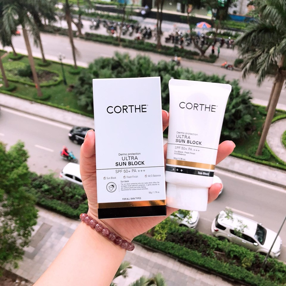 Kem chống nắng Corthe SPF50+ Ultra Sun Block Hàn Quốc mờ thâm mụn, dưỡng ẩm da mặt - PhuongAnHouse