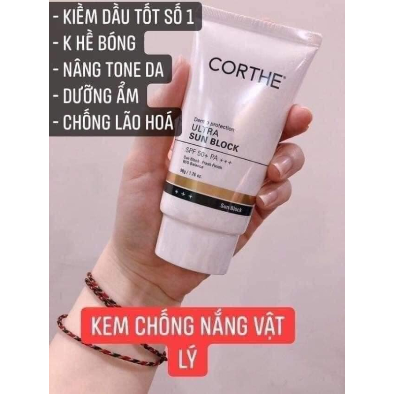 Kem chống nắng Corthe SPF50+ Ultra Sun Block Hàn Quốc mờ thâm mụn, dưỡng ẩm da mặt - PhuongAnHouse